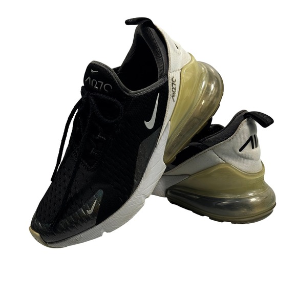 Nike Other - Nike Air Max 270 Sneakers Youth 6.5Y Black White Clear Running Shoes
